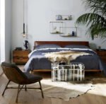 ACACIA-WOODEN PLATFORM BED w/ LEATHERETTE HEADBOARD - Image 7