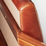 ACACIA-WOODEN PLATFORM BED w/ LEATHERETTE HEADBOARD - Image 6