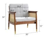 CANED ACCENT CHAIR w/ SHEESHAM FRAME - Image 8