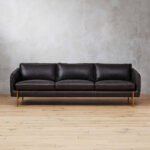 EBONY-LEATHERETTE 3 SEATER SOFA
