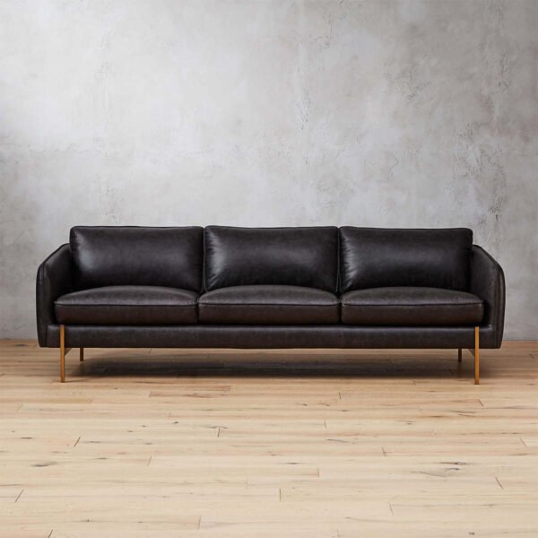 EBONY-LEATHERETTE 3 SEATER SOFA