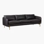 EBONY-LEATHERETTE 3 SEATER SOFA - Image 2