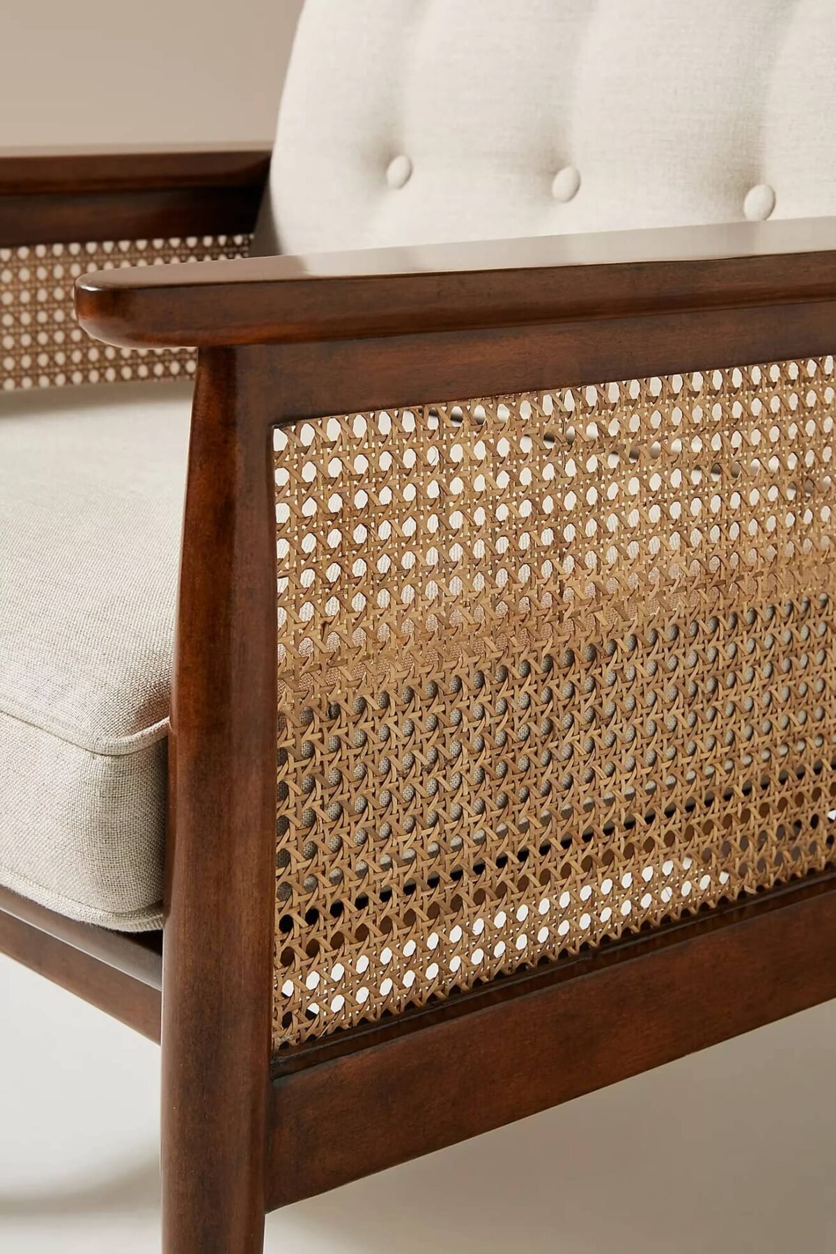 CANED ACCENT CHAIR w/ SHEESHAM FRAME - Image 7