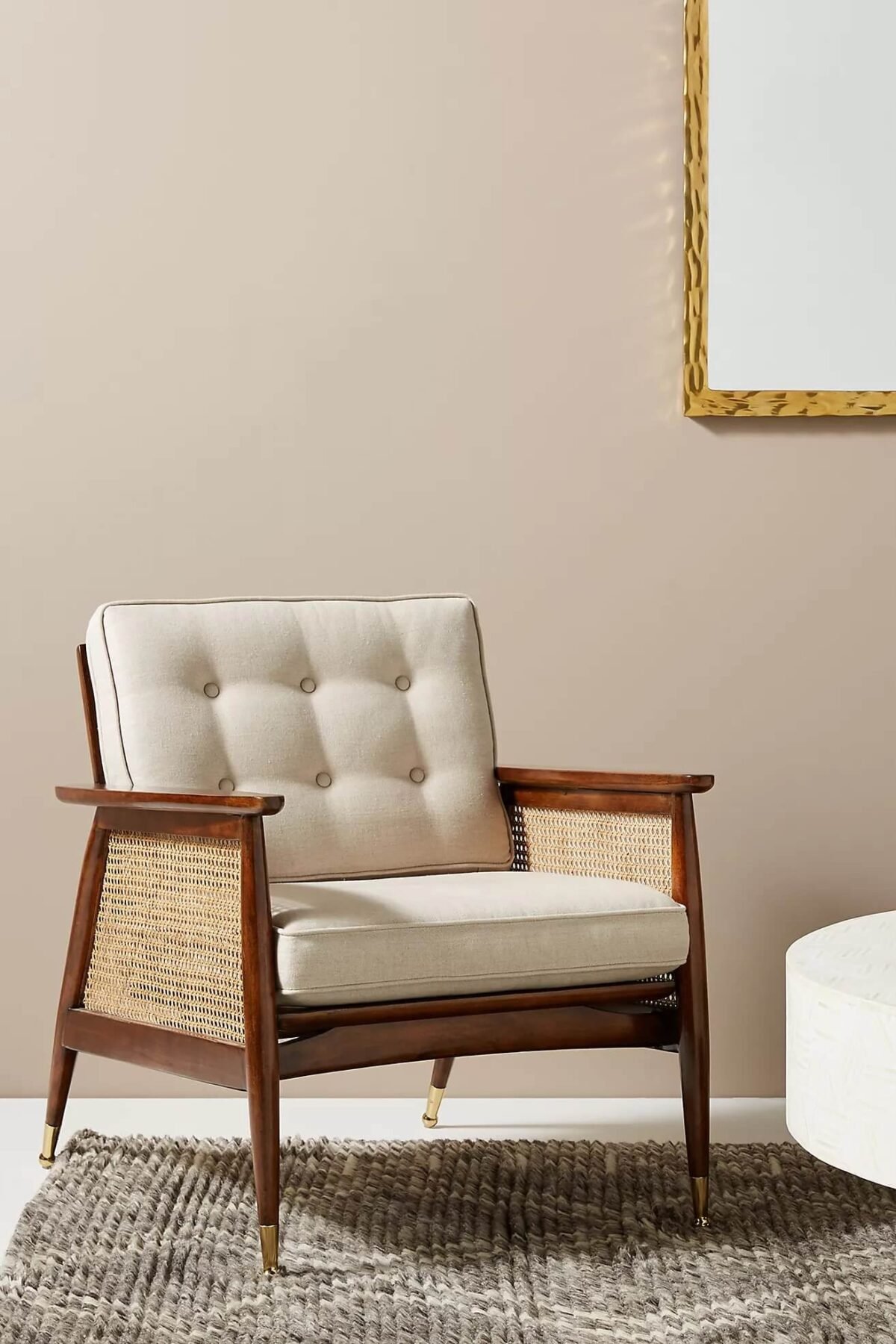 CANED ACCENT CHAIR w/ SHEESHAM FRAME - Image 1