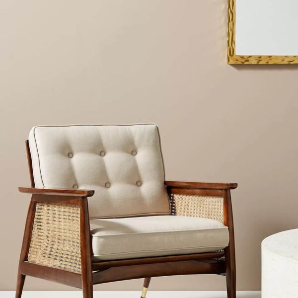 CANED ACCENT CHAIR w/ SHEESHAM FRAME
