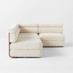 TOKI-4-PIECE L-SHAPED IVORY BOUCLE SECTIONAL SOFA - Image 2
