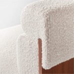 TOKI-4-PIECE L-SHAPED IVORY BOUCLE SECTIONAL SOFA - Image 4