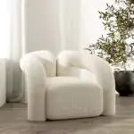 Pristine - White Boucle Accent Armchair
