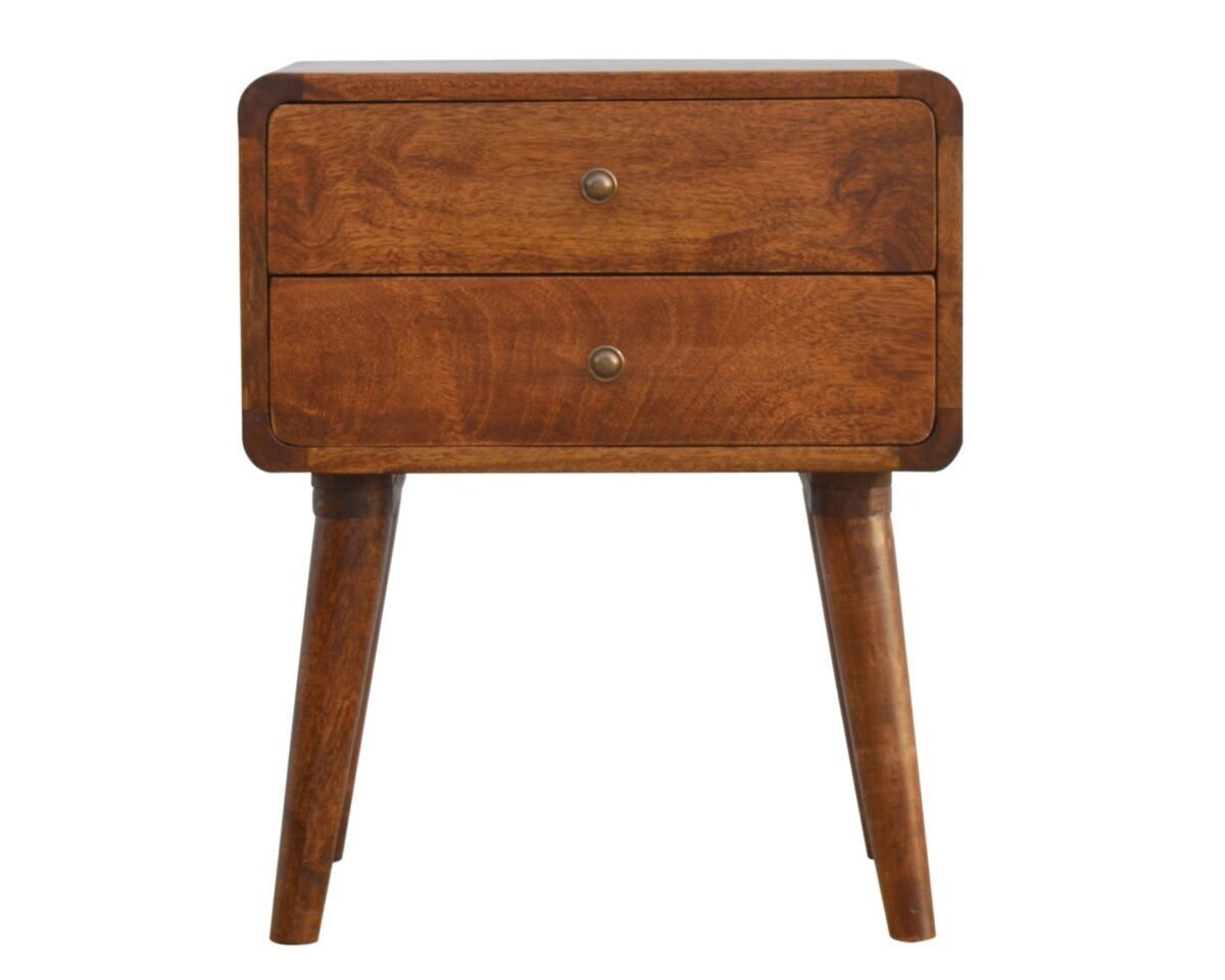 Mid Century Curved Bedside Table - Image 2