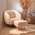 Alena-Boucle Accent chair with Footrest