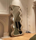 Groovy-Velvet Curved Edge Mirror