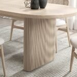 Sandy-Japandi Dining Table with 6 Rattan chairs - Image 6