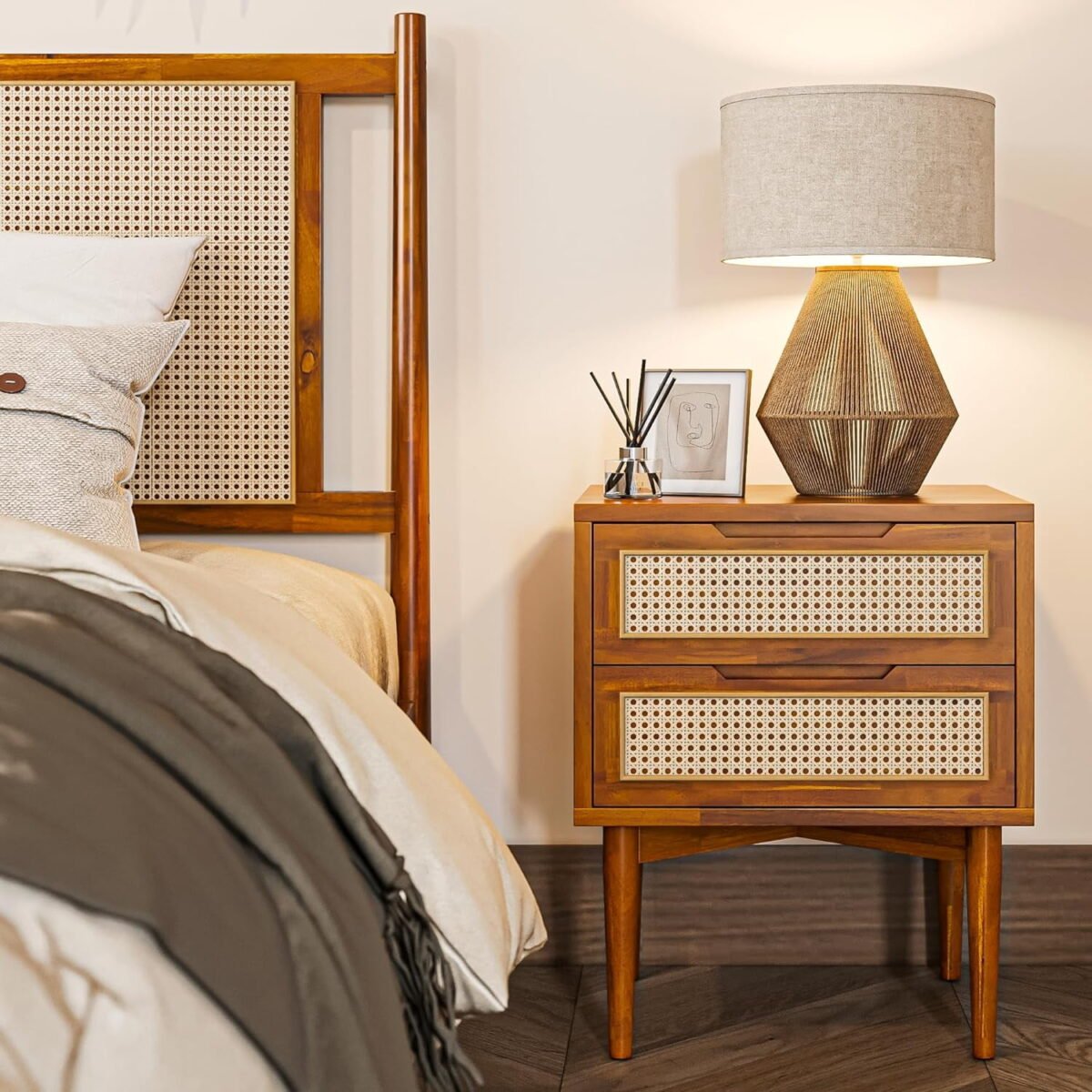 Honey-Rattan Side Table - Image 2