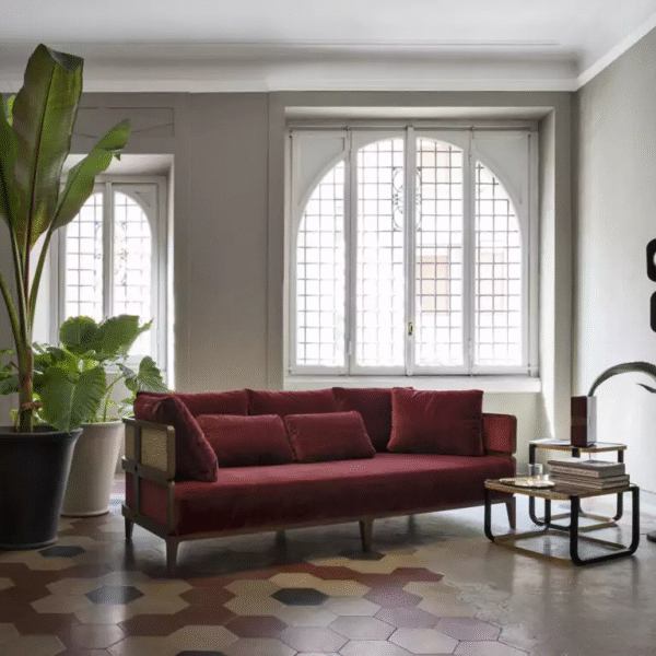 Scarlet-3 Seater sofa with Rattan