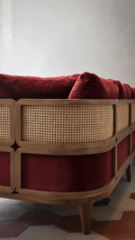 Scarlet-3 Seater sofa with Rattan - Image 2