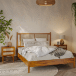 Honey Rattan Bed Set