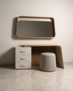 White and Wood Vanity Set