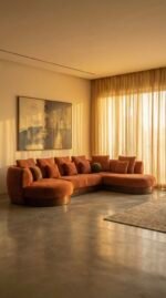The Terracotta Boucle 7 Seater L Shaped Modular Sofa - Image 2