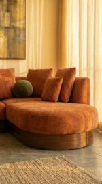 The Terracotta Boucle 7 Seater L Shaped Modular Sofa - Image 4