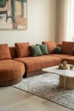 The Terracotta Boucle 7 Seater L Shaped Modular Sofa - Image 7