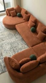 The Terracotta Boucle 7 Seater L Shaped Modular Sofa