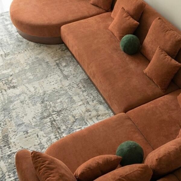 The Terracotta Boucle 7 Seater L Shaped Modular Sofa