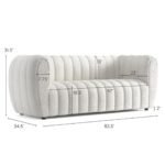 Bliss Channel Tufted 3 Seater Sofa - Image 4