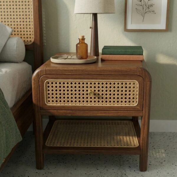 CLASSIC RATTAN BED SIDE TABLE
