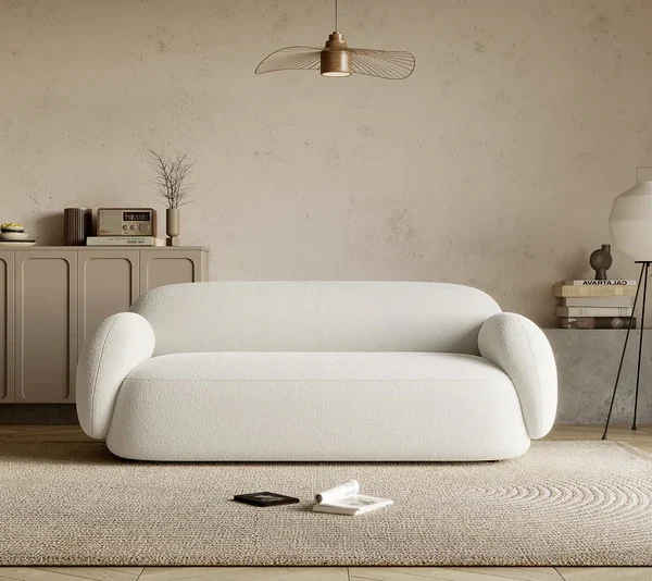 Dori Boucle Curved 3-Seater Sofa