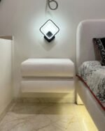 VALE FLOATING BOUCLE BED WITH SIDE TABLES - Image 4