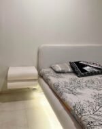 VALE FLOATING BOUCLE BED WITH SIDE TABLES - Image 3